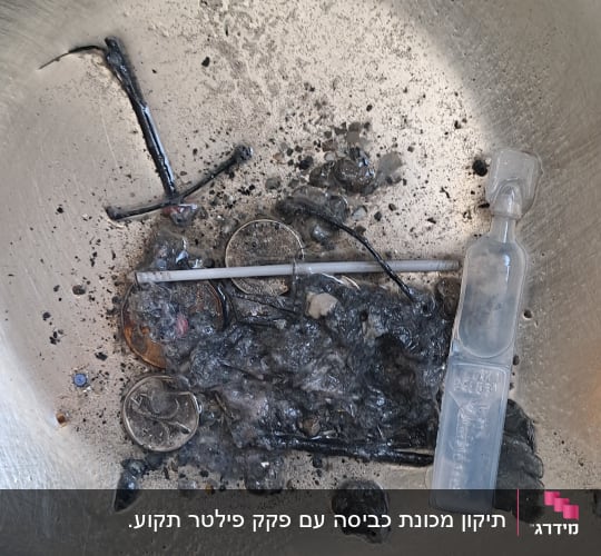 חלקים שרופים וכלי עבודה בתחום החשמל